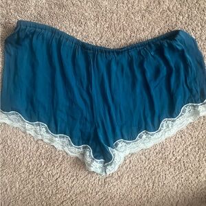 Urban Outfitters Teal Lace Trim Sleep Shorts